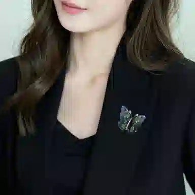 山一丸 时尚文艺复古胸花开衫西装配饰小众气质蝴蝶 环保铜 胸针 女款