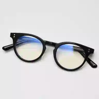 山一丸 圆手工近视眼镜框潮素颜复古文艺平光 板材镜架 椭圆形 光学镜 男女同款情侣款