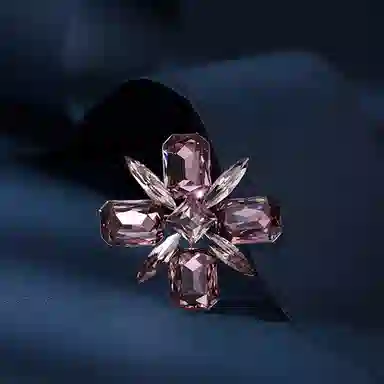 山一丸 时尚个性小众设计感别针西装开衫配饰气质紫色水晶星星 环保铜 胸针 女款