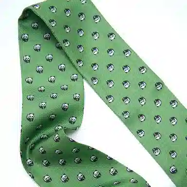 山一丸 原创治愈系熊猫长飘带窄造型绑包编发领巾 丝巾 女款