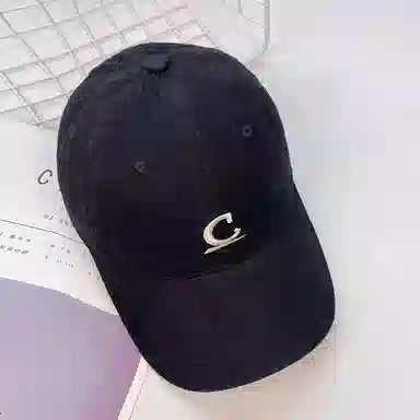 山一丸 复古软顶字母刺绣显脸小遮阳防晒帽潮 聚酯纤维 鸭舌帽 男女同款情侣款