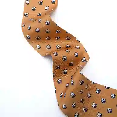 山一丸 原创治愈系熊猫长飘带窄造型绑包编发领巾 丝巾 女款