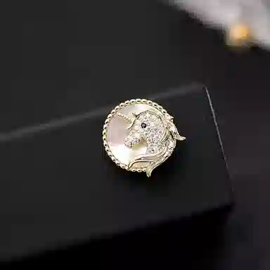 山一丸 无痕强力吸铁石防走光神器固定 铜+珍珠 胸针 女款