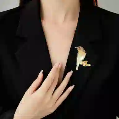 山一丸 国风精致报喜鸟西装衣服固定别针设计感胸花配饰 环保铜 胸针 女款