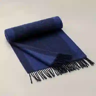 山一丸 新款韩版秋冬季渐变简约时尚保暖 绒线围巾 男女同款情侣款