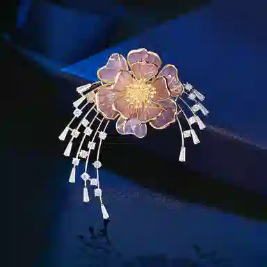 山一丸 西装外套配饰胸花时尚气质防走光别针多用途滴油花朵 环保铜 胸针 女款