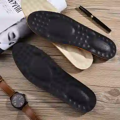 山一丸 透气吸汗抗菌防臭加厚运动高弹减震软超软舒适全垫 莱卡/牛皮/羊皮 鞋垫 男女同款情侣款