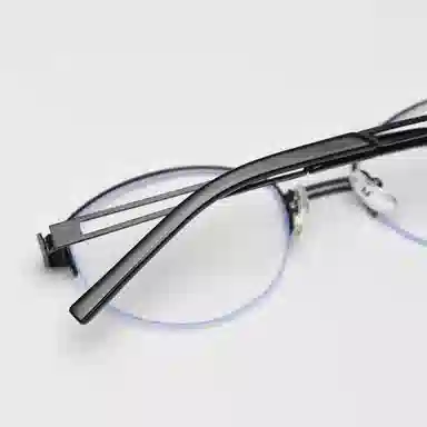 山一丸 日韩半框近视眼镜框潮网红文艺复古平光 金属 椭圆形 光学镜架 男女同款情侣款