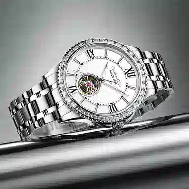 Guanqin Sparkling Series Skeleton Flywheel Mechanical Watch