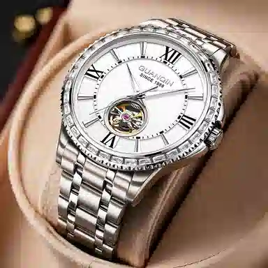 Guanqin Sparkling Series Skeleton Flywheel Mechanical Watch