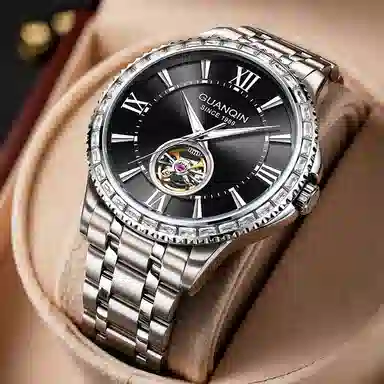 Guanqin Sparkling Series Skeleton Flywheel Mechanical Watch