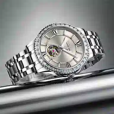 Guanqin Sparkling Series Skeleton Flywheel Mechanical Watch
