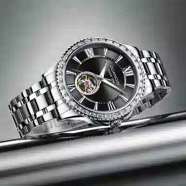 Guanqin Sparkling Series Skeleton Flywheel Mechanical Watch