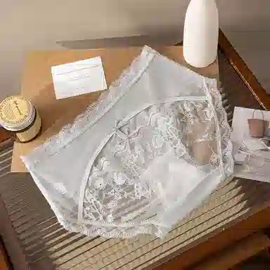 莫代尔 肤性感甜美半透明纯色中腰内裤 女款