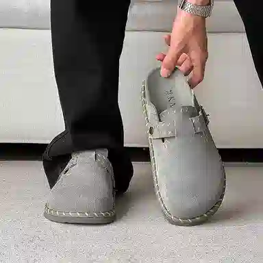 年走索 经典高级感潮流 橡胶底 防滑包头拖鞋 男女同款