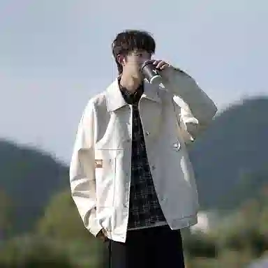 街头潮流美式复古宽松机车风外套皮衣 男女同款