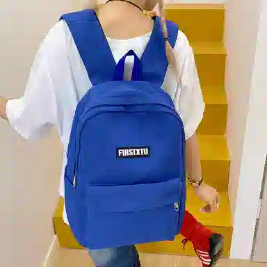 帕克熊 韩系轻便纯色 尼龙布 双肩包 男女同款情侣款 多色