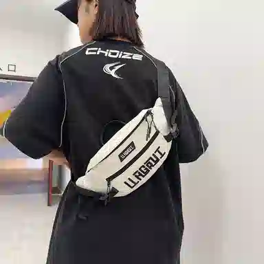 帕克熊 游玩大容量手机包时尚休闲潮 尼龙 单肩斜挎胸包 男女同款情侣款 多色