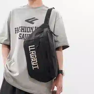 帕克熊 潮流字母美式复古休闲百搭通勤运动 尼龙 斜挎胸包 男女同款情侣款 多色