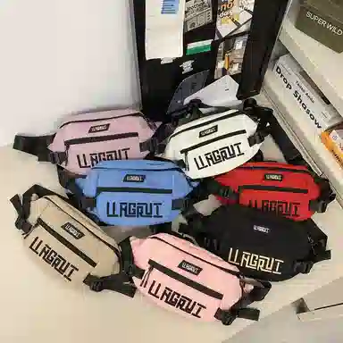 帕克熊 游玩大容量手机包时尚休闲潮 尼龙 单肩斜挎胸包 男女同款情侣款 多色