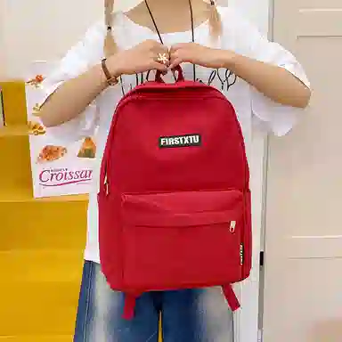 帕克熊 韩系轻便纯色 尼龙布 双肩包 男女同款情侣款 多色