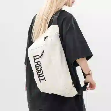 帕克熊 潮流字母美式复古休闲百搭通勤运动 尼龙 斜挎胸包 男女同款情侣款 多色