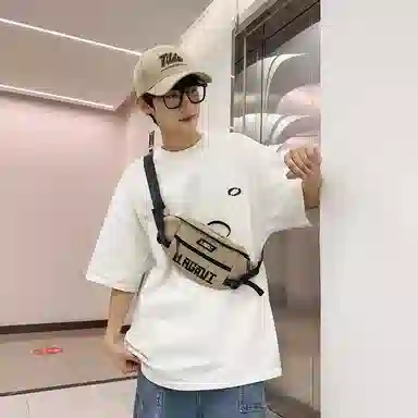 帕克熊 游玩大容量手机包时尚休闲潮 尼龙 单肩斜挎胸包 男女同款情侣款 多色