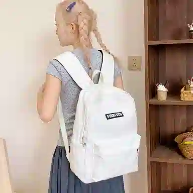 帕克熊 韩系轻便纯色 尼龙布 双肩包 男女同款情侣款 多色