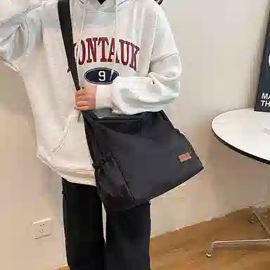 帕克熊 纯色简约百搭二次元时尚流行大学生包通勤上课 尼龙 腋下包手提斜挎包 常规 男女同款情侣款 橘色/白色/黑色/浅绿色