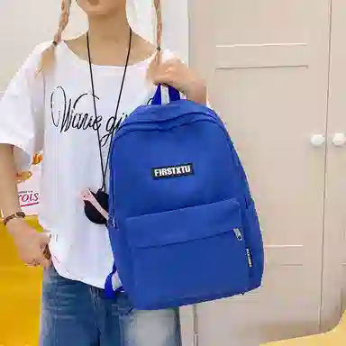 帕克熊 韩系轻便纯色 尼龙布 双肩包 男女同款情侣款 多色