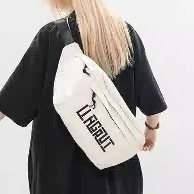 帕克熊 潮流字母美式复古休闲百搭通勤运动 尼龙 斜挎胸包 男女同款情侣款 多色