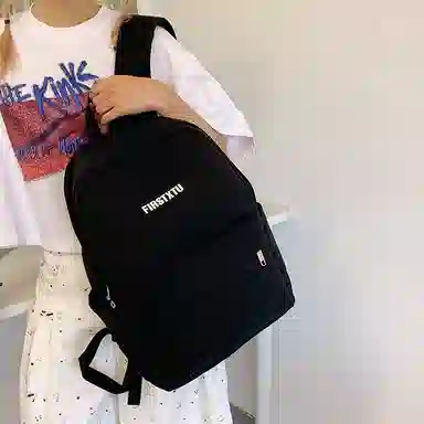 帕克熊 韩系轻便纯色 尼龙布 双肩包 男女同款情侣款 多色