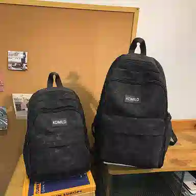 帕克熊 暗纹低调简约休闲韩系轻便大容量学生上课步行运动潮 尼龙 双肩包 男女同款情侣款 多色