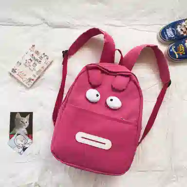 Park Bear Nylon Backpack Rose Red/Black