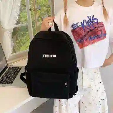 帕克熊 韩系轻便纯色 尼龙布 双肩包 男女同款情侣款 多色