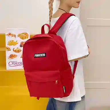 帕克熊 韩系轻便纯色 尼龙布 双肩包 男女同款情侣款 多色