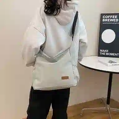 帕克熊 纯色简约百搭二次元时尚流行大学生包通勤上课 尼龙 腋下包手提斜挎包 常规 男女同款情侣款 橘色/白色/黑色/浅绿色