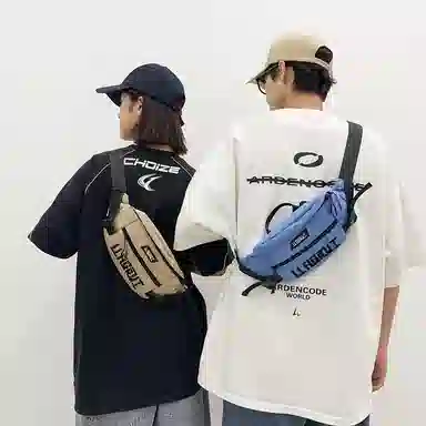 帕克熊 游玩大容量手机包时尚休闲潮 尼龙 单肩斜挎胸包 男女同款情侣款 多色