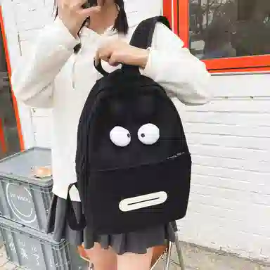 Park Bear Nylon Backpack Rose Red/Black