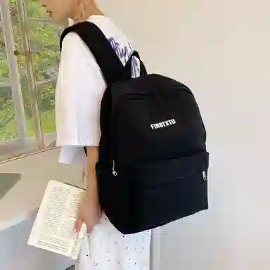 帕克熊 韩系轻便纯色 尼龙布 双肩包 男女同款情侣款 多色