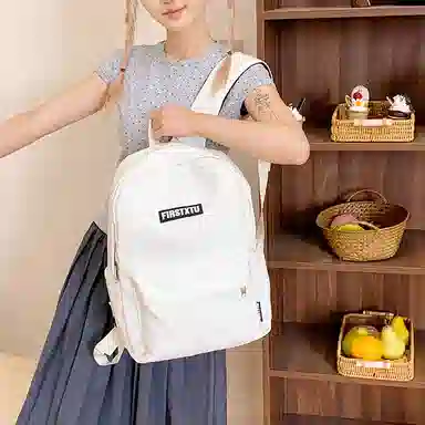 帕克熊 韩系轻便纯色 尼龙布 双肩包 男女同款情侣款 多色