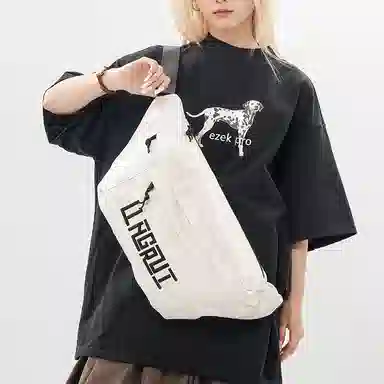 帕克熊 潮流字母美式复古休闲百搭通勤运动 尼龙 斜挎胸包 男女同款情侣款 多色