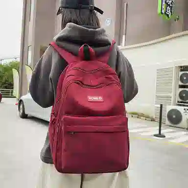 帕克熊 暗纹低调简约休闲韩系轻便大容量学生上课步行运动潮 尼龙 双肩包 男女同款情侣款 多色