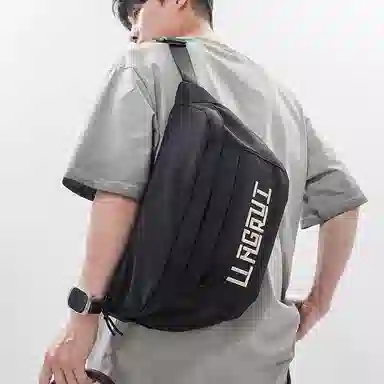 帕克熊 潮流字母美式复古休闲百搭通勤运动 尼龙 斜挎胸包 男女同款情侣款 多色