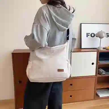 帕克熊 纯色简约百搭二次元时尚流行大学生包通勤上课 尼龙 腋下包手提斜挎包 常规 男女同款情侣款 橘色/白色/黑色/浅绿色