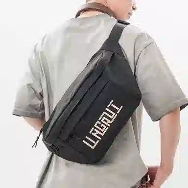 帕克熊 潮流字母美式复古休闲百搭通勤运动 尼龙 斜挎胸包 男女同款情侣款 多色