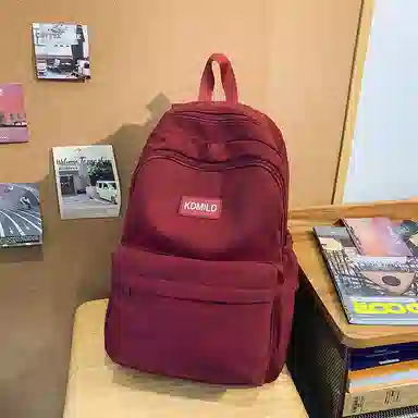 帕克熊 暗纹低调简约休闲韩系轻便大容量学生上课步行运动潮 尼龙 双肩包 男女同款情侣款 多色