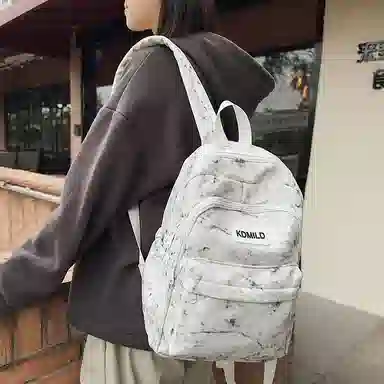 帕克熊 暗纹低调简约休闲韩系轻便大容量学生上课步行运动潮 尼龙 双肩包 男女同款情侣款 多色