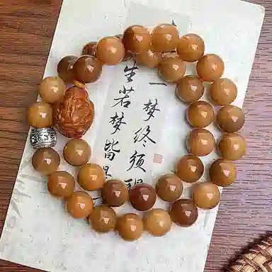 檀纳 八方来财风化双圈风文玩手持盘玩佛珠念珠手持多圈文玩#好运 菩提根 手串 男女同款情侣款