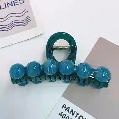 法式树脂星球蓝色晕染细闪圆珠高级感精致 发夹 女款